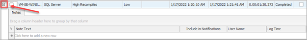 Advisory Conditions Event Logs event notes example